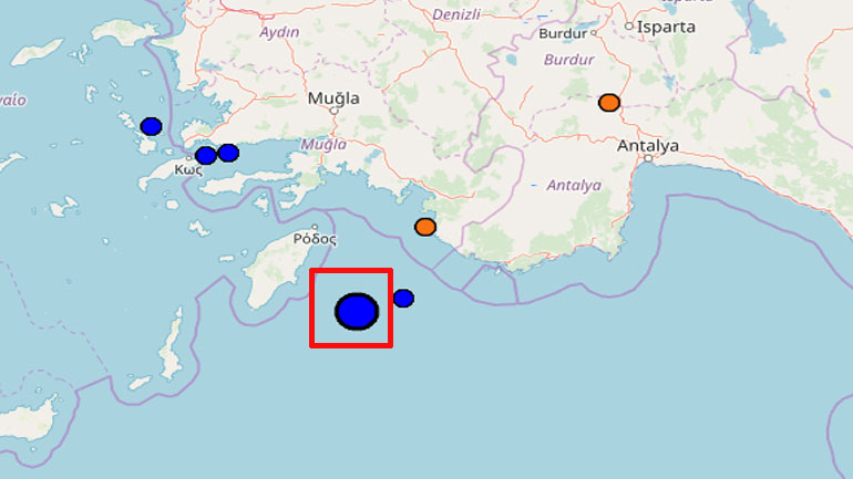 Σεισμική δόνηση μεγέθους 4.1 Ρίχτερ στον θαλάσσιο χώρο νοτιοανατολικά της Ρόδου