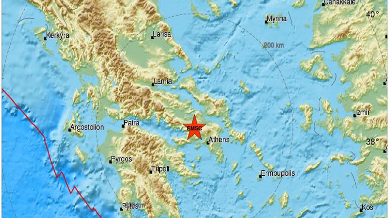 Σεισμική δόνηση 3,6R στις Ερυθρές Αττικής