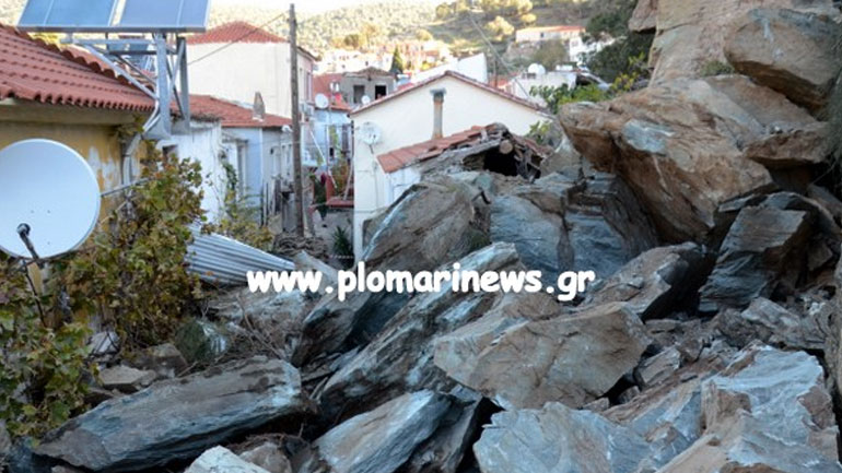 Βίντεο που κόβει την ανάσα: Το Πλωμάρι μετά την κατολίσθηση