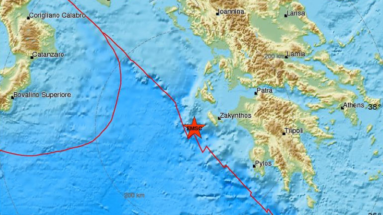 Σεισμική δόνηση 4,2R δυτικά της Ζακύνθου