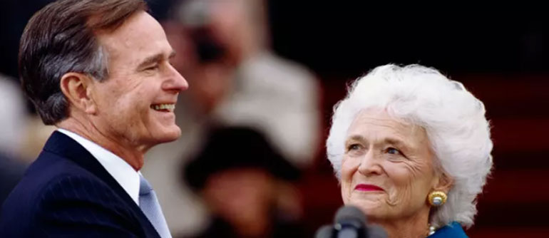 George και  Barbara Bush: Ορκωμοσία του 41ου προέδρου των ΗΠΑ στις 20 Ιανουαρίου 1989  