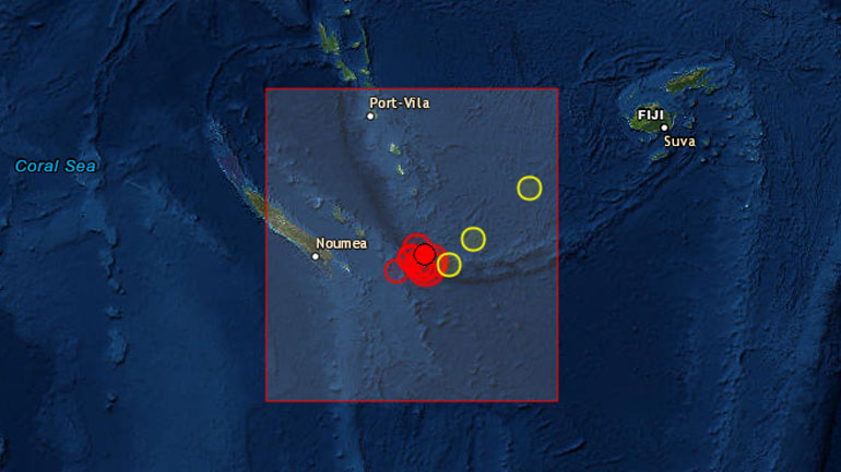 Νέος σεισμός 6,7R ανοικτά της Νέας Καληδονίας