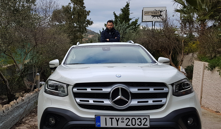 Στο Attart Off Road Park μπορείτε να πάτε με οποιοδήποτε όχημα (στη φωτό η Mercedes X-Class)