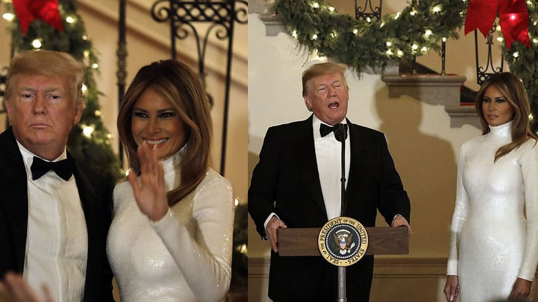 Έλαμψε η Melania Trump με λευκό sequin dress στο Congressional Ball στον Λευκό Οίκο
