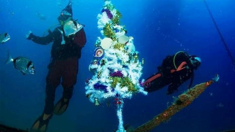 Κύπρος: Χριστουγεννιάτικος στολισμός στο ναυάγιο Ζηνοβία στη Λάρνακα