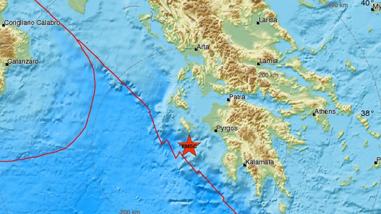 Σεισμική δόνηση 4,6R νότια της Ζακύνθου