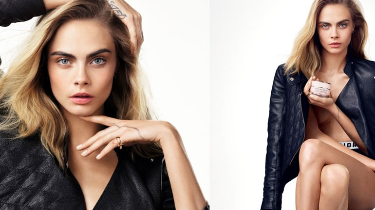 H Cara Delevingne ποζάρει με στυλ φορώντας το Dior Addict lipstick