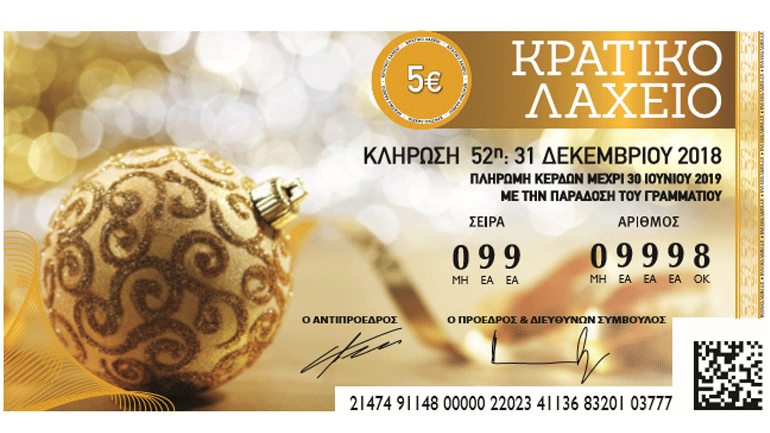 Πρωτοχρονιάτικο Λαχείο: Δείτε τους τυχερούς λαχνούς που κερδίζουν