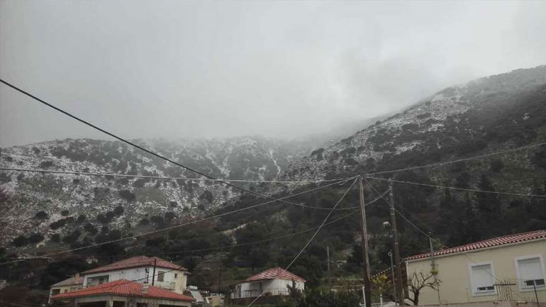 Χιόνια στις ορεινές περιοχές της Κεφαλονιάς