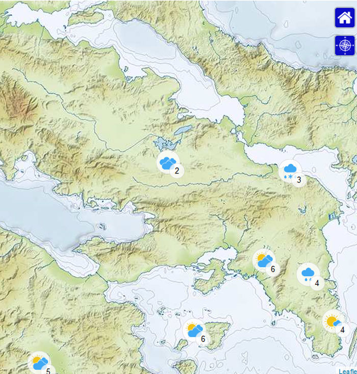 Χάρτης πρόγνωσης καιρού για την Αττική το επόμενο 6ωρο