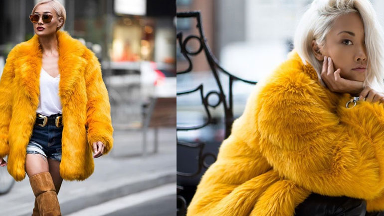 Yellow faux fur για στυλάτες εμφανίσεις από το πρωί έως το βράδυ!