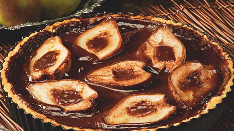 Τάρτα με σοκολάτα και αχλάδια