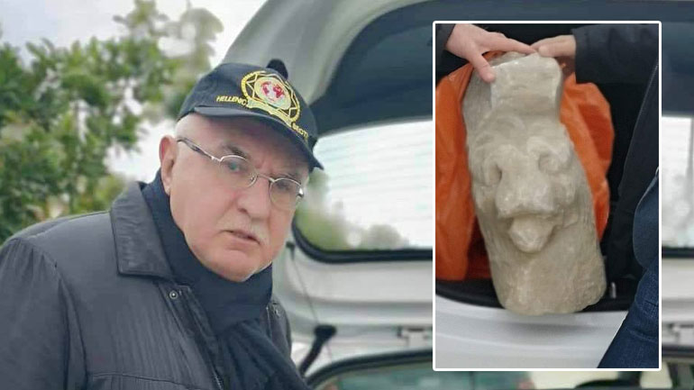 Κλεμμένη μαρμάρινη κεφαλή λέοντος παραδόθηκε στο Αρχαιολογικό Μουσείο