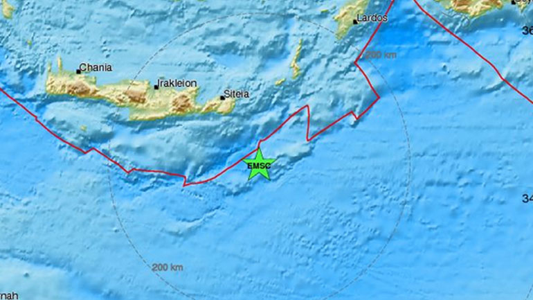 Σεισμική δόνηση 4,6R στην Κρήτη