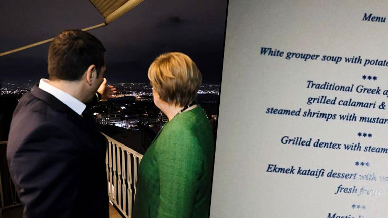 Σφυρίδα, γάμπαρη και ψητό χταποδάκι στο δείπνο Τσίπρα – Μέρκελ