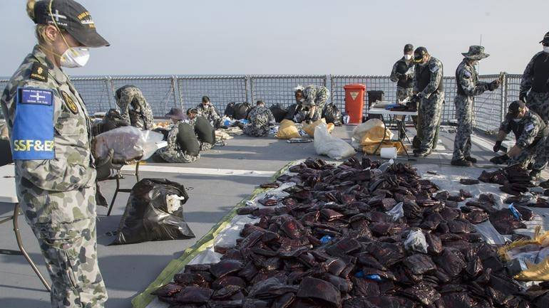 3,1 τόνοι χασίς κατασχέθηκαν στην Αραβική Θάλασσα από το αυστραλιανό Πολεμικό Ναυτικό
