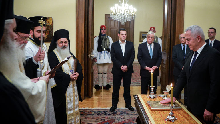 Ορκωμοσία του Ευάγγελου Αποστολάκη στο Προεδρικό Μέγαρο