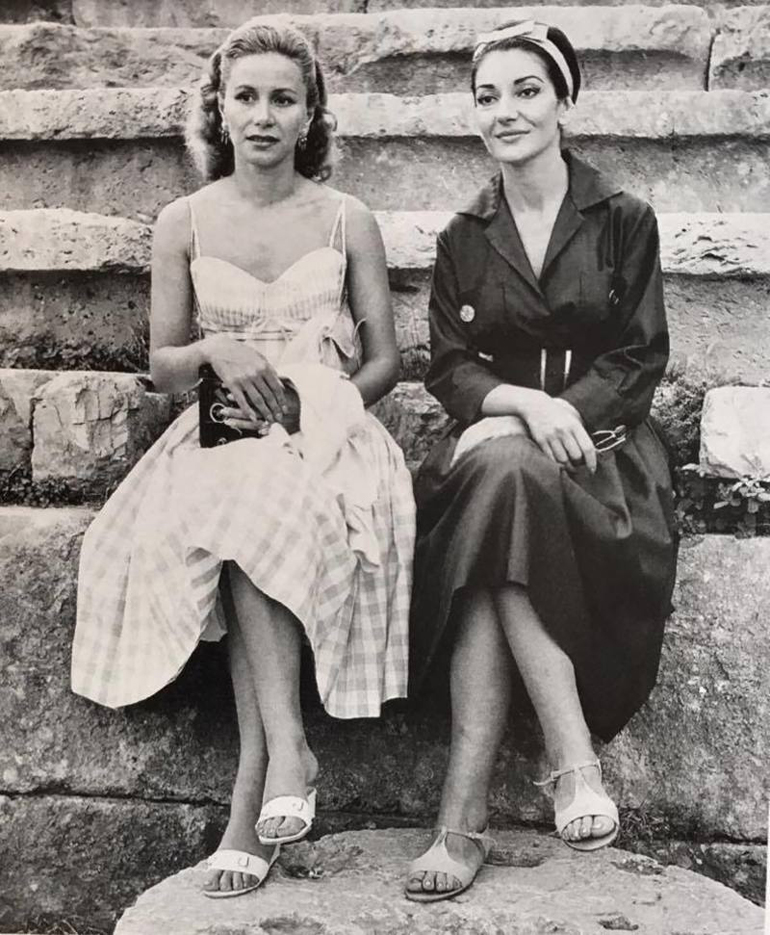 Η Τίνα Λιβανού και η Μαρία Κάλλας στην Επίδαυρο το καλοκαίρι του 1959