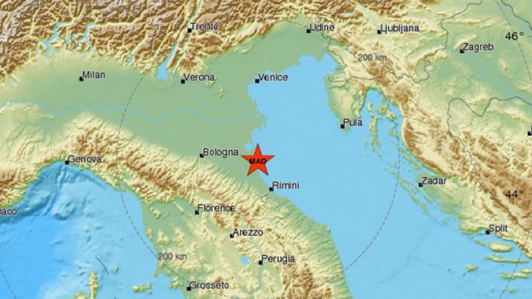 Σεισμική δόνηση 4,8R στη Ραβέννα της Ιταλίας – O σεισμός έγινε αισθητός σε τρεις ακόμη χώρες