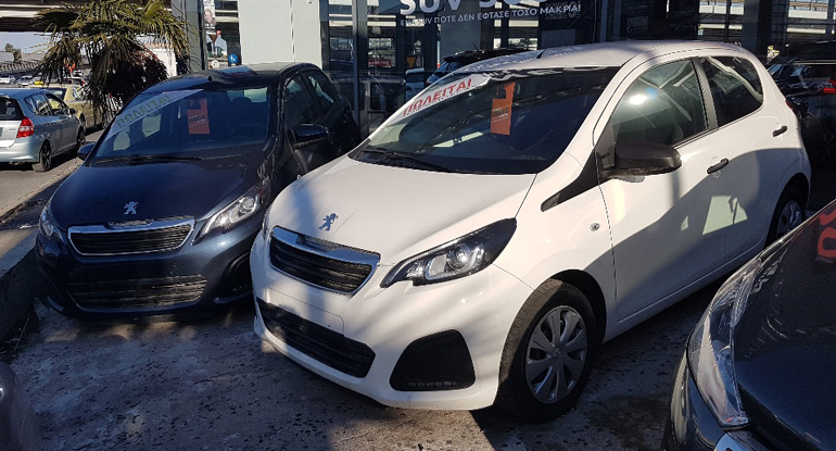 Peugeot 108 χρονολογίας 2017 και 2018 με 16.000 και 18.000 χλμ. αντίστοιχα. Οι τιμές ξεκινούν από τα 9.250 ευρώ... 