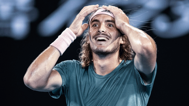 Η προθέρμανση του Τσιτσιπά πριν τον προημιτελικό με τον Αγκούτ