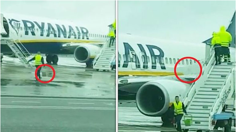 Ξεπαγώνουν τα αεροπλάνα της Ryanair με…κουβά