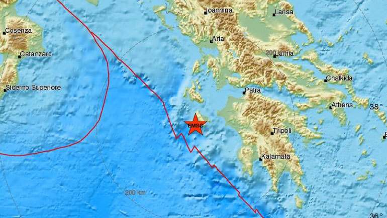 Σεισμός 3,8R νότια της Ζακύνθου
