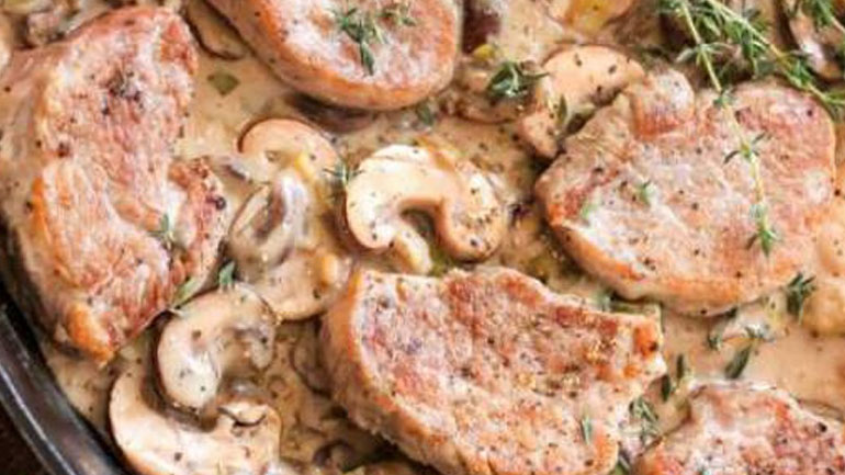 Χοιρινή τηγανιά με κρέμα γάλακτος