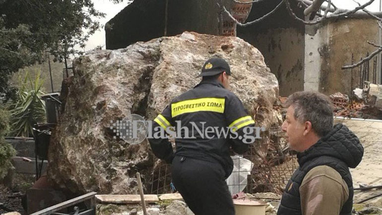 Κρήτη: Τεράστιος βράχος έπεσε σε σπίτι