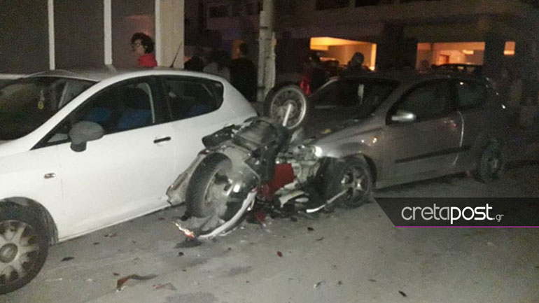 Τροχαίο με σοβαρό τραυματισμό δικυκλιστή στο Ηράκλειο