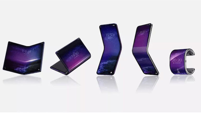 To smartphone που τυλίγεται γύρω από το χέρι