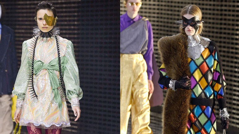 Headpieces με τεράστια καρφιά, μάσκες και περιλαίμια στο catwalk του Gucci στο Μιλάνο!