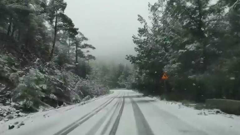 Επέλαση του χιονιά στην Λέσβο