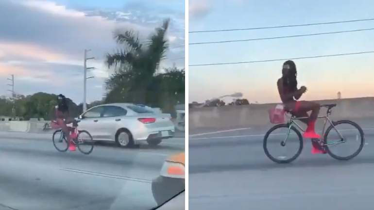 Φλόριντα: Ημίγυμνος άνδρας κάνει ποδήλατο ανάποδα σε κεντρικό δρόμο