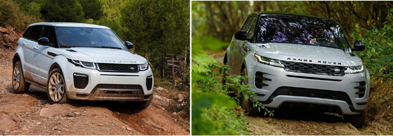 Το Evoque 1ης (αριστερά) και 2ης γενιάς...