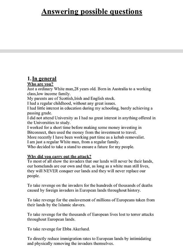 Aπόσπασμα από το μανιφέστο του μακελάρη