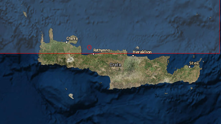 Σεισμική δόνηση μεγέθους 3,4 Ρίχτερ βορειοδυτικά του Ρεθύμνου