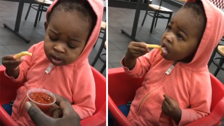 Η αντίδρασή της μόλις δοκιμάζει κέτσαπ!