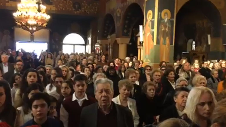 Τραγούδησαν το «Μακεδονία Ξακουστή» στον Καθεδρικό Ιερό Ναό Παναγίας Φανερωμένης Χολαργού