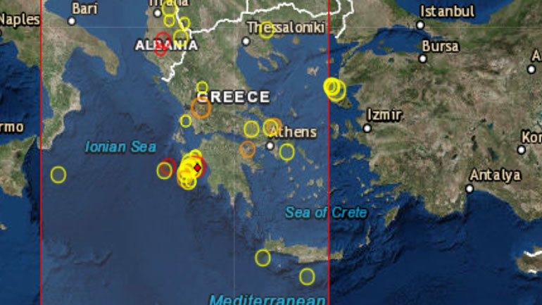 Σεισμός 3,7R νοτιοδυτικά της Ζακύνθου