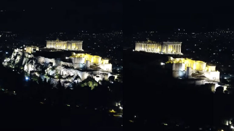 Ώρα της Γης: Στο σκοτάδι η Ακρόπολη – Ένα μοναδικό βίντεο