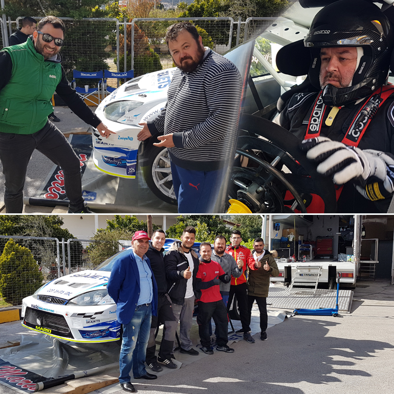 Με αυτοκόλλητα του zougla.gr τρέχει στο αγωνιστικό του αυτοκίνητό ο Μάριος Ηλιόπουλος!