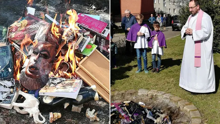 Πολωνία: Ιερείς έκαψαν βιβλία του «Χάρι Πότερ», φυλαχτά και αγαλματίδια για να καταπολεμήσουν «τη μαγεία και τον αποκρυφισμό»