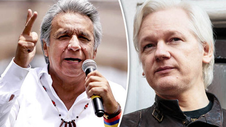 Ισημερινός: Ο πρόεδρος Μορένο κατηγορεί τον Ασάνζ πως έχει παραβιάσει επανειλημμένα τους όρους βάσει των οποίων του δόθηκε άσυλο