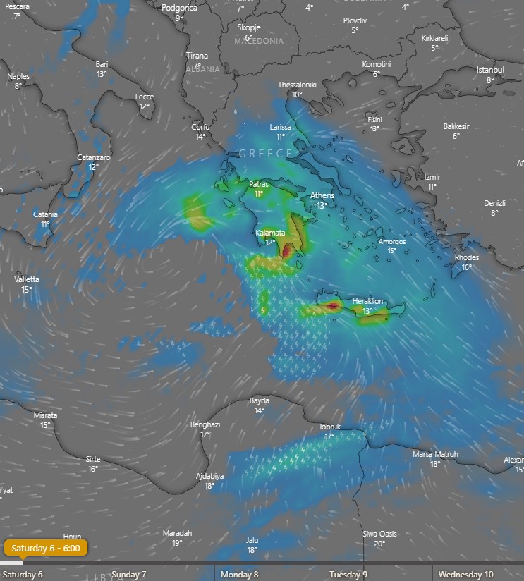 Η κακοκαιρία το Σάββατο