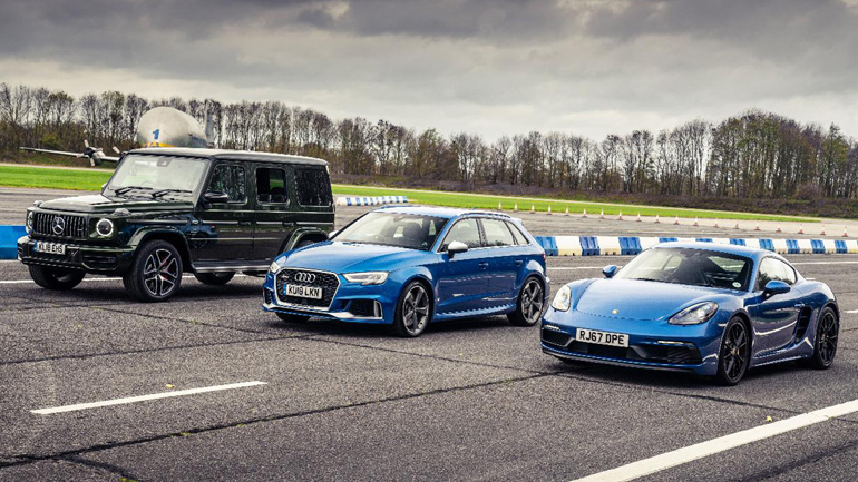 Mercedes-AMG G63 εναντίον Porsche Cayman GTS και Audi RS3 Mercedes-AMG G63 εναντίον Porsche Cayman GTS και Audi RS3
