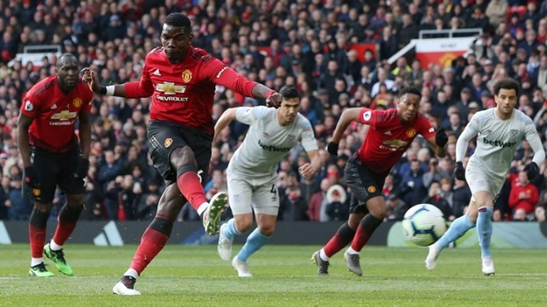 Με δύο πέναλτι του Πογκμπά, η Μάντσεστερ 2-1 την Γουέστ Χαμ