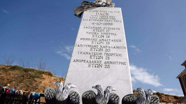 Οπαδοί της ΑΕΛ βεβήλωσαν το μνημείο του ΠΑΟΚ στα Τέμπη