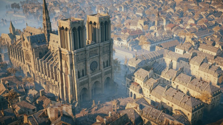 Η Παναγία των Παρισίων όπως απεικονίζεται στο Assassin's Creed Unity της Ubisoft