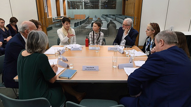 Βρετανία: Με τους αρχηγούς κομμάτων συναντήθηκε η 16χρονη ακτιβίστρια Γκρέτα Τούνμπεργκ